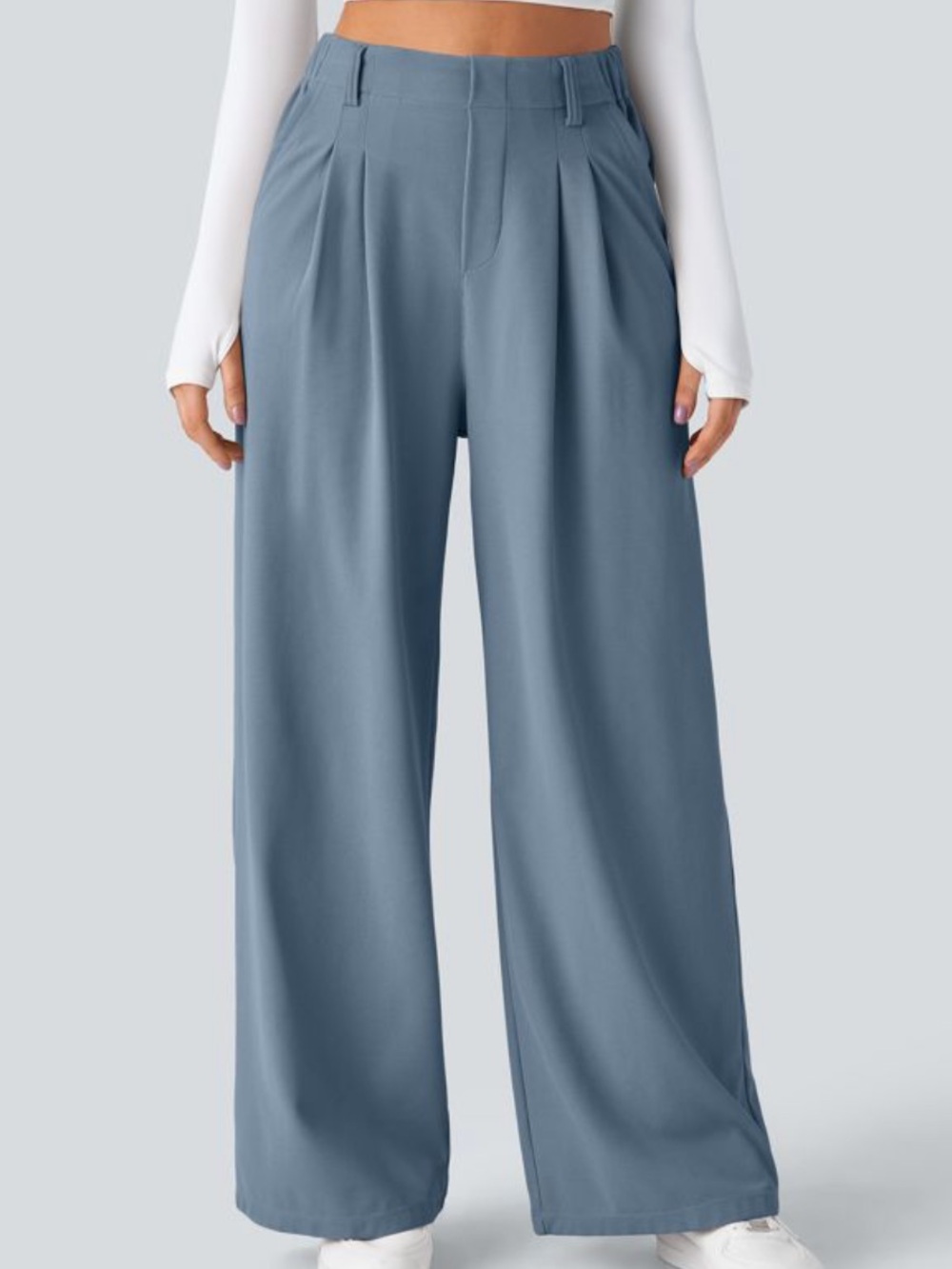 NWOT HALARA Women's Wide Leg Pants Slate Blue